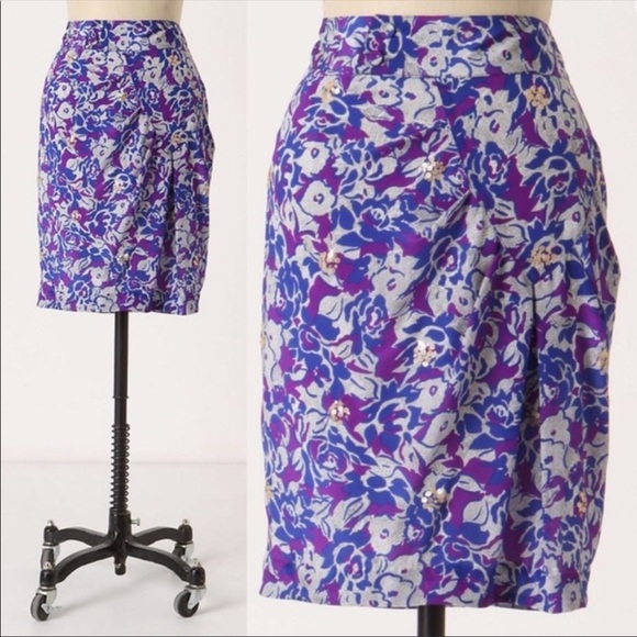 Anthropologie Dresses & Skirts - Anthropologie FEI Silk Scattered Sequins Skirt